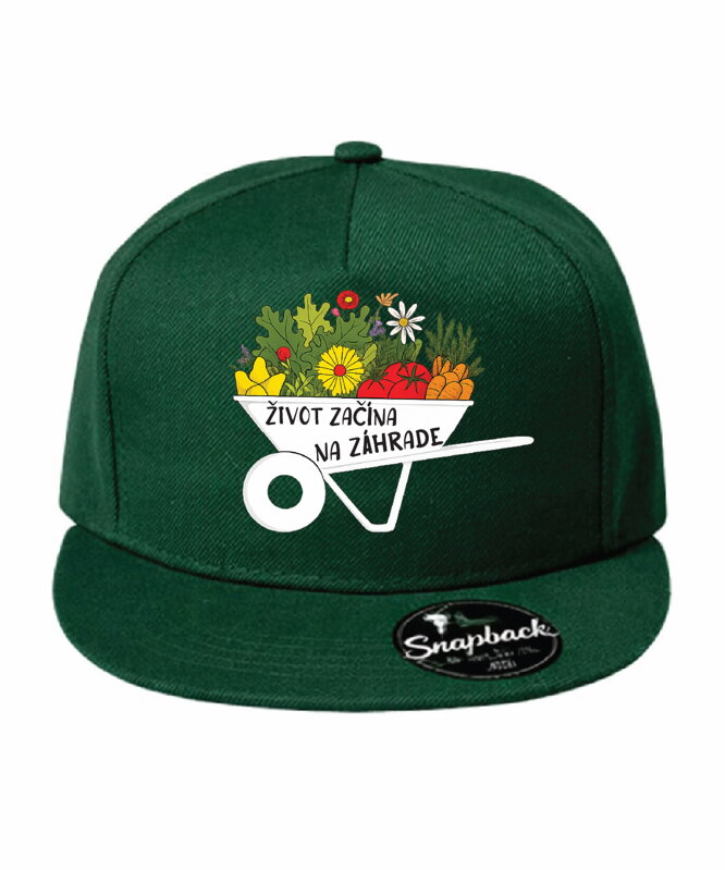 Šiltovka s potlačou - Život začína na záhrade