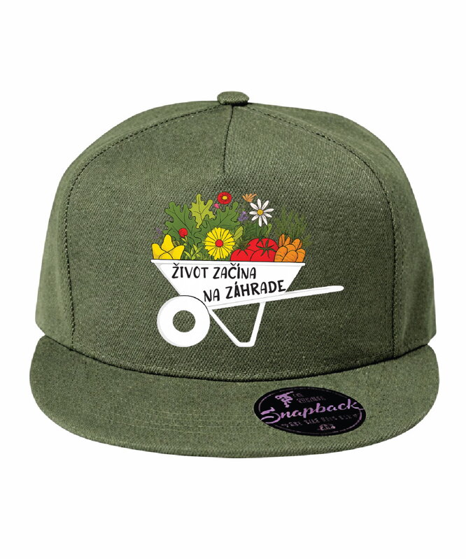 Šiltovka s potlačou - Život začína na záhrade