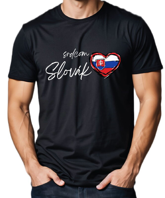 Pánske tričko - srdcom Slovák Pánske tričko - srdcom Slovák