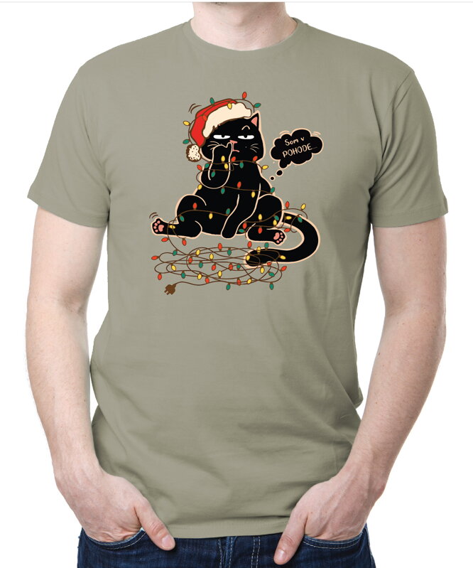 Vianočné tričko - Vianočná mačka - Som v pohode