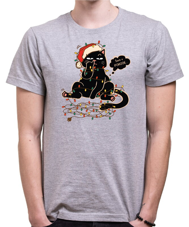 Vianočné tričko - Vianočná mačka - Som v pohode