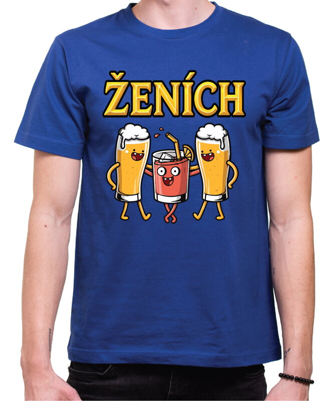 Pánske tričká - Ženích a drinking team - farebné (cena za 1ks)