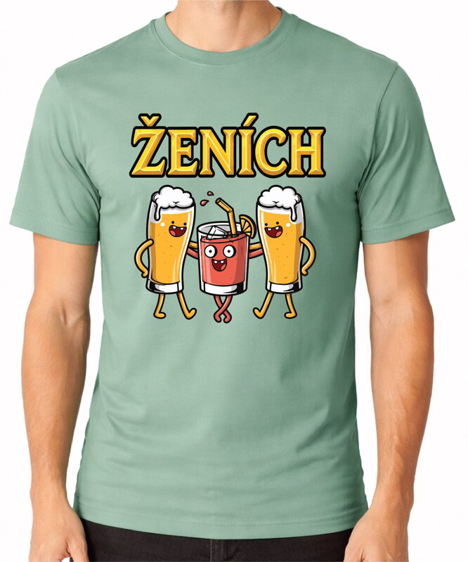 Pánske tričká - Ženích a drinking team - farebné (cena za 1ks)