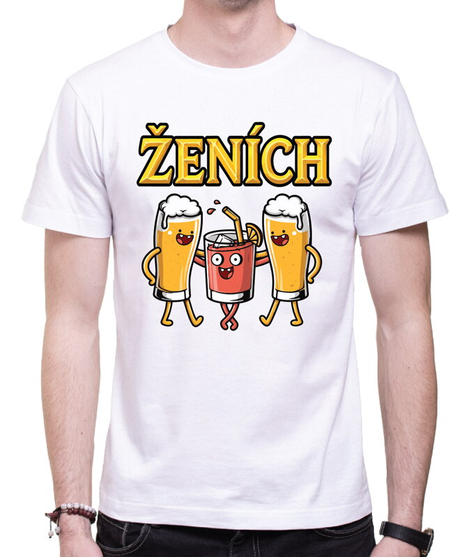 Pánske tričká - Ženích a drinking team - farebné (cena za 1ks)
