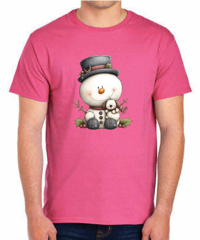 Vianočné tričko - Snehuliak s klobúkom