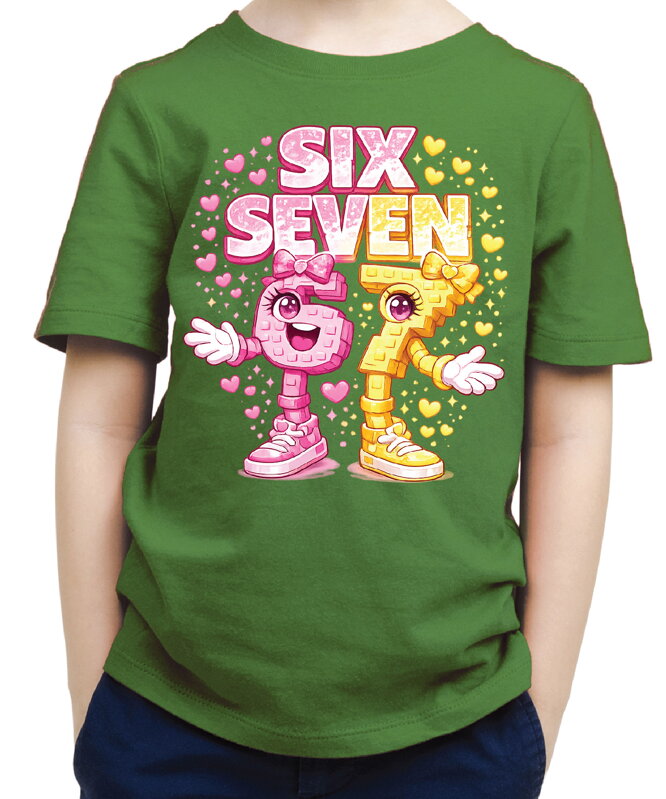 Tričko - Ružové Steal a Brainrot - Six Seven 67