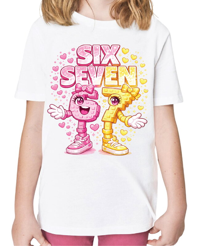 Tričko - Ružové Steal a Brainrot - Six Seven 67