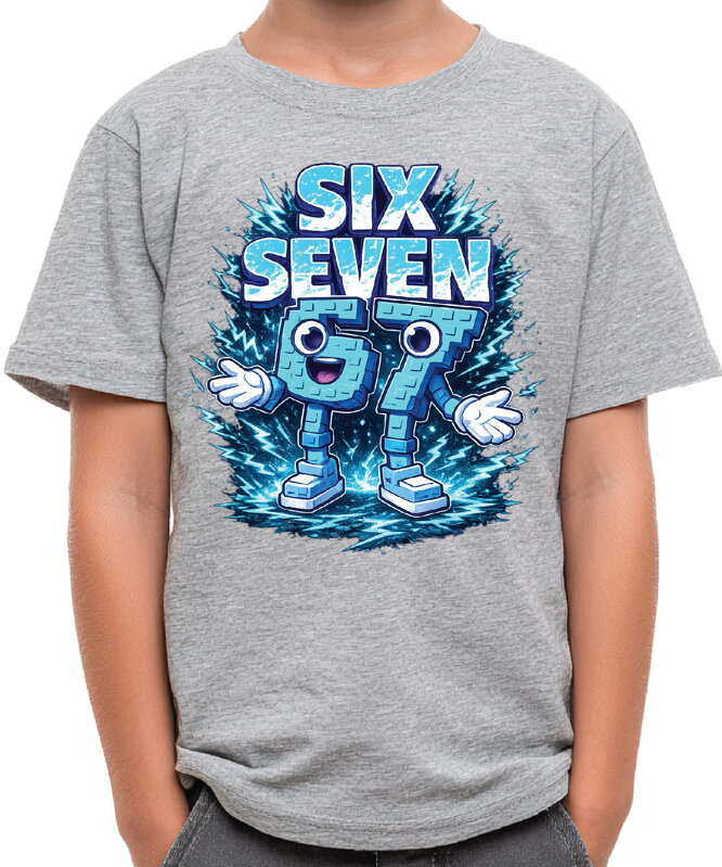 Tričko - Modré Steal a Brainrot - Six Seven 67