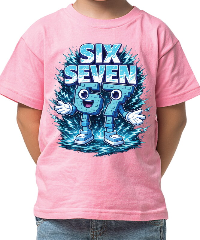 Tričko - Modré Steal a Brainrot - Six Seven 67