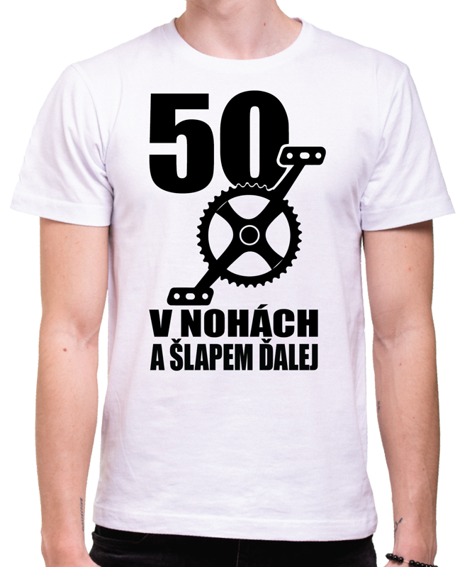 Narodeninové cyklo tričko - 50 v nohách a šľapem ďalej