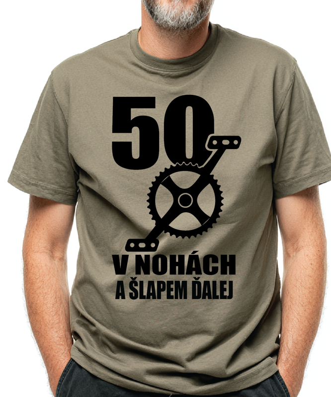 Narodeninové cyklo tričko - 50 v nohách a šľapem ďalej