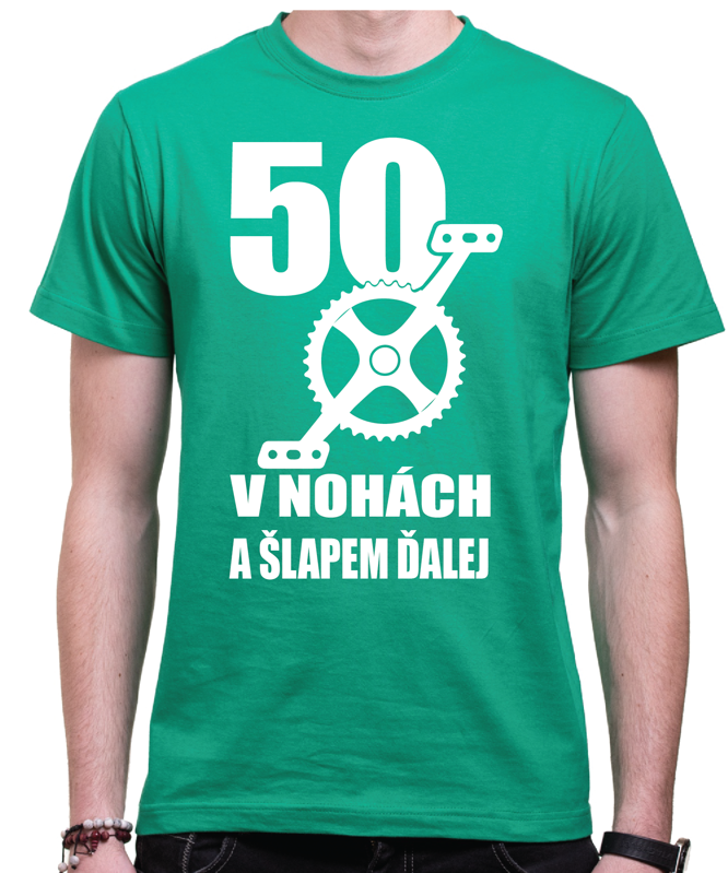 Narodeninové cyklo tričko - 50 v nohách a šľapem ďalej