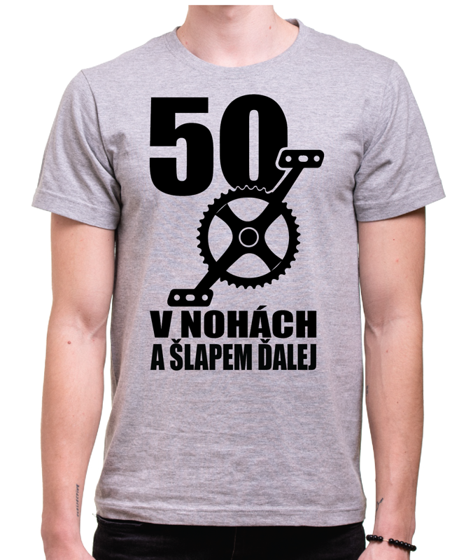 Narodeninové cyklo tričko - 50 v nohách a šľapem ďalej