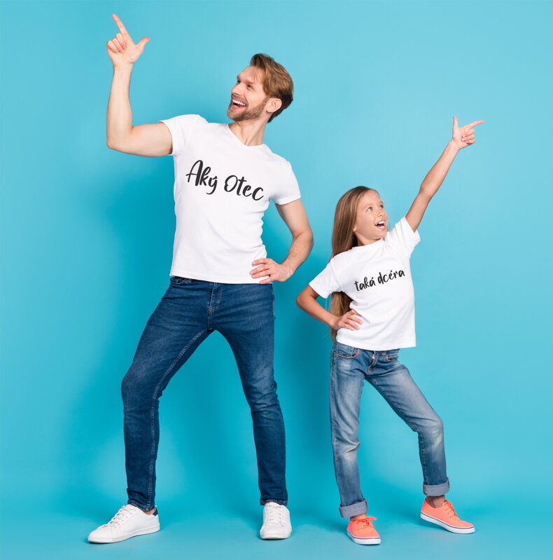 Rodinný pár tričiek - Aký otec, taká dcéra.  (cena za pár)