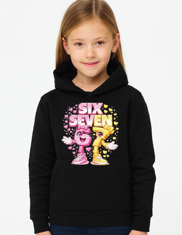 Mikina - Ružová Steal a Brainrot - Six Seven 67