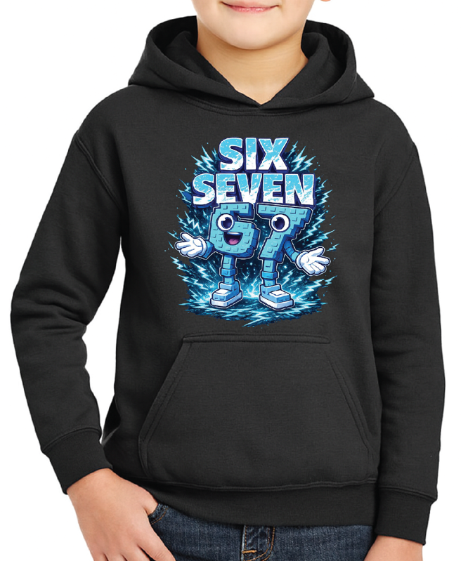 Mikina - Modrá Steal a Brainrot - Six Seven 67