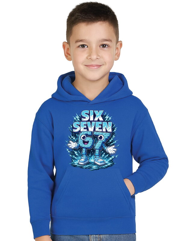 Mikina - Modrá Steal a Brainrot - Six Seven 67