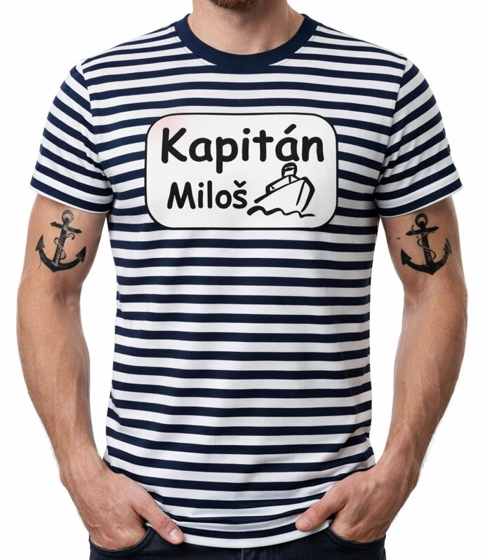 Tričko UNISEX - Kapitán + tvoje meno