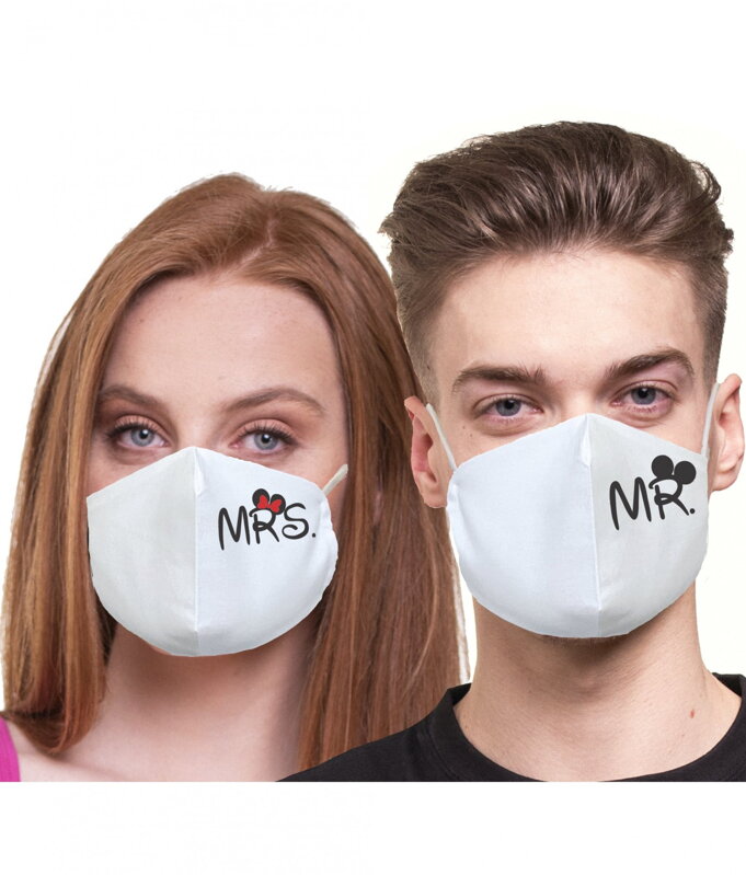 Partnerské rúška Mr. Mrs Mickey - Sada 2ks Partnerské rúška Mr. Mrs Mickey - Sada 2ks
