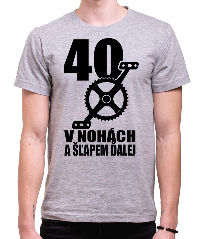 Narodeninové cyklo tričko - 40 v nohách a šľapem ďalej