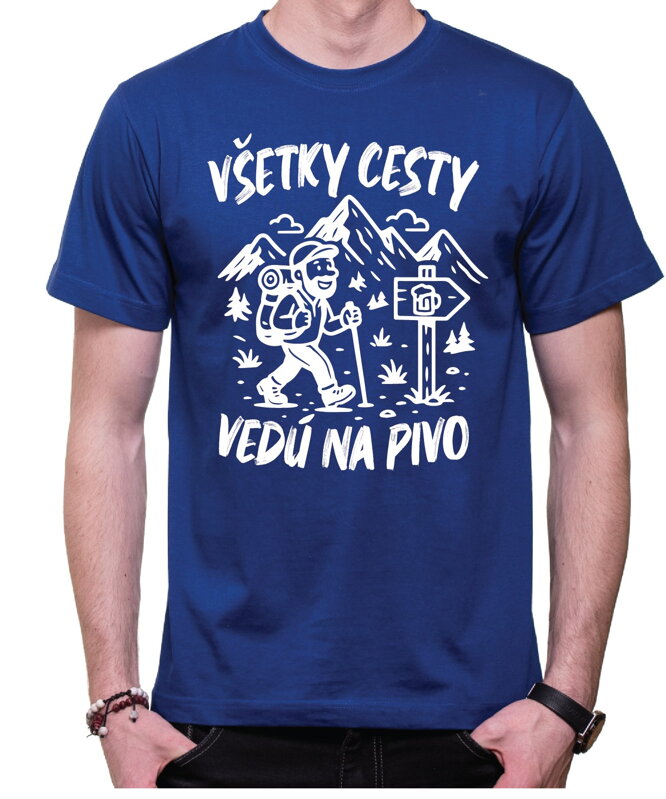 Turistické, pivné tričko - Vśetky cesty vedú na Pivo Turistické, pivné tričko - Vśetky cesty vedú na Pivo