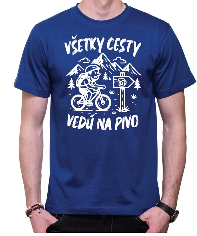 Cyklo pivné tričko - Všetky cesty vedú na Pivo