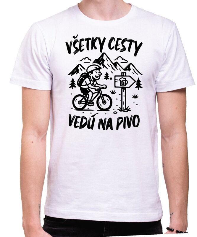 Cyklo pivné tričko - Všetky cesty vedú na Pivo
