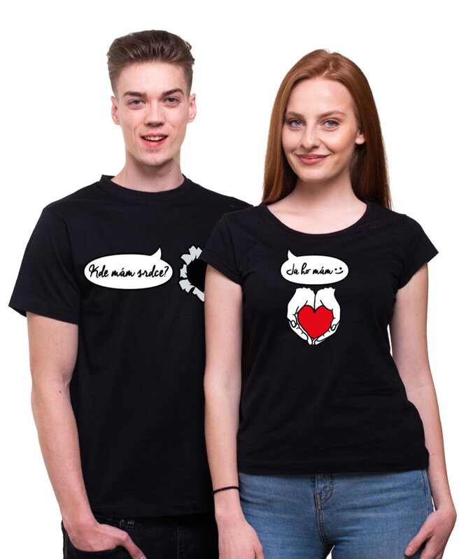 Partnerské tričká - Stratené srdce  (cena za 2ks)