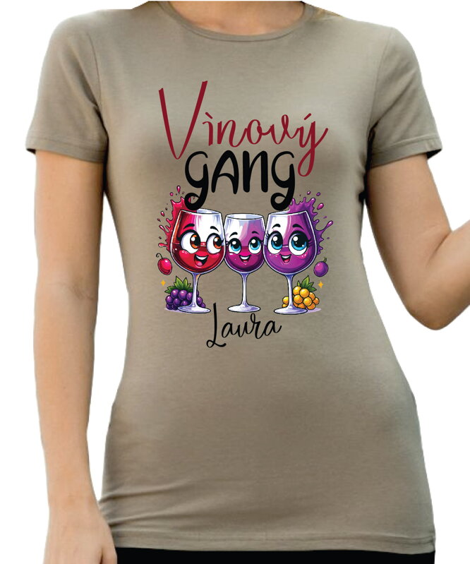 Tričko - Vínový GANG (vlastné meno) Tričko - Vínový GANG (vlastné meno)