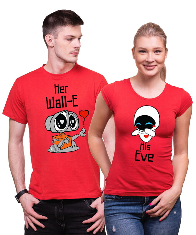 Partnerské tričká - Her Wall-E, His Eve 2ks