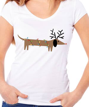 Dámske tričko - Vianočný jazvečík