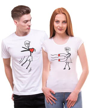 Partnerské tričká - Láska magnet (cena za pár)